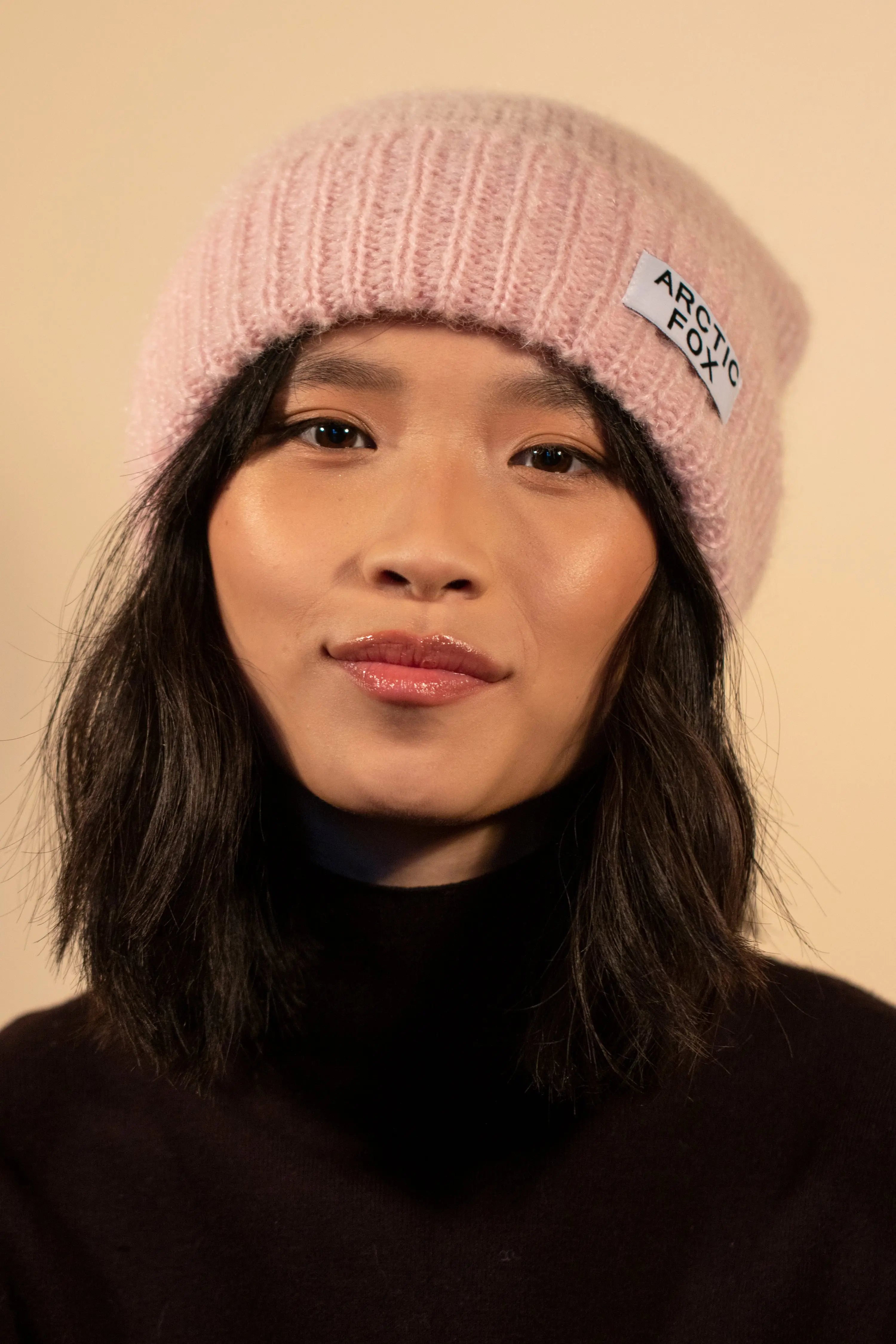 Mohair Beanie - Dusty Pink