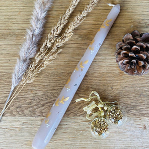 Mink Gold Holly Hand Painted Candle