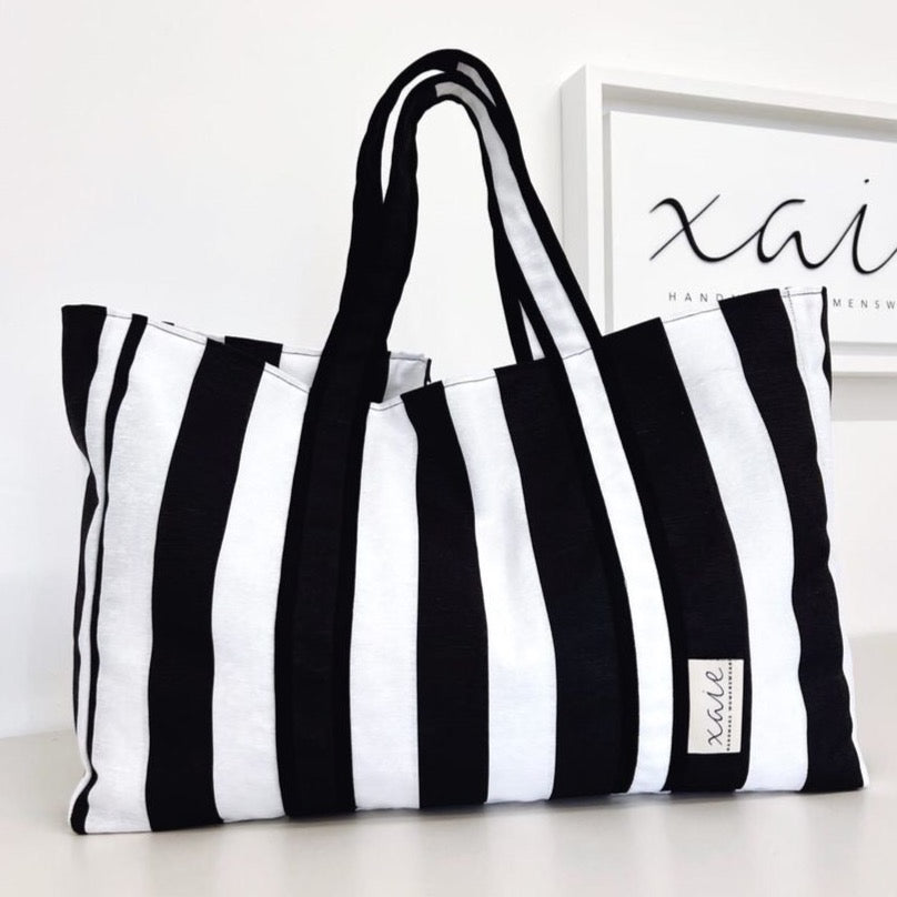 Camille Oversized Tote Bag - stripe