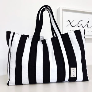 Camille Oversized Tote Bag - stripe