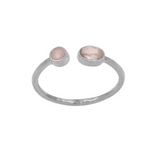 Load image into Gallery viewer, Pooja ring with pink Chalcedony stone - Silver
