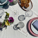 Load image into Gallery viewer, Hand Embroidered Linen Table Runner - White Floral Design
