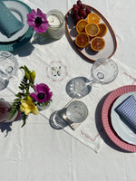 Load image into Gallery viewer, Hand Embroidered Linen Table Runner - White Floral Design
