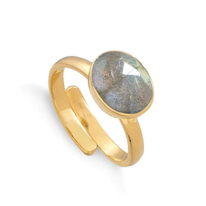 Atomic Midi Labradorite Gold Ring - 40% off limited time