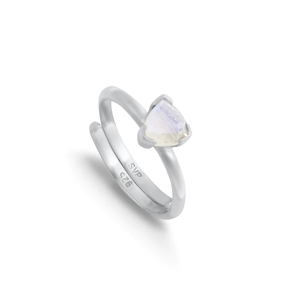 Audie Rainbow Moonstone Ring - Silver