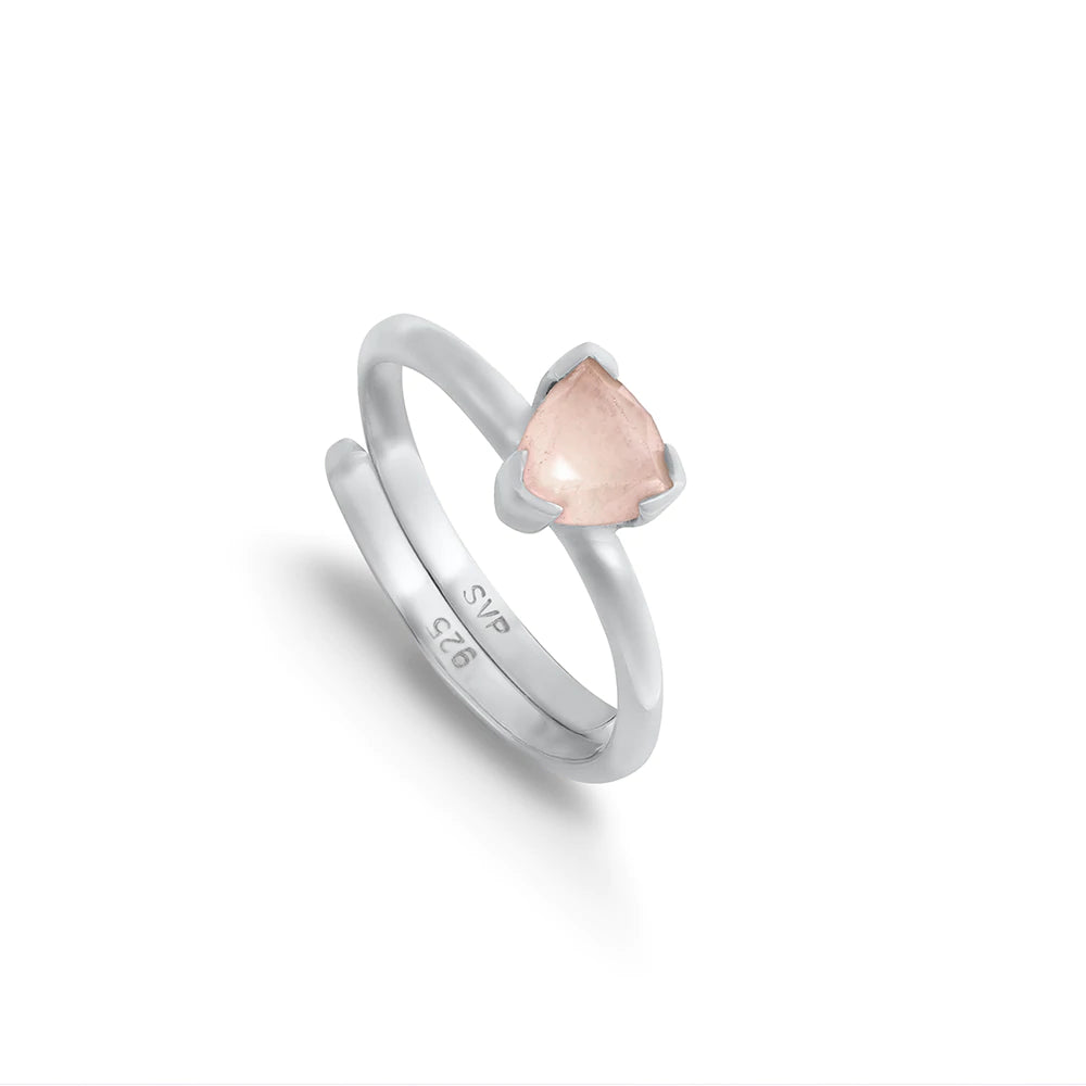 Audie Rose Quartz Ring - Silver