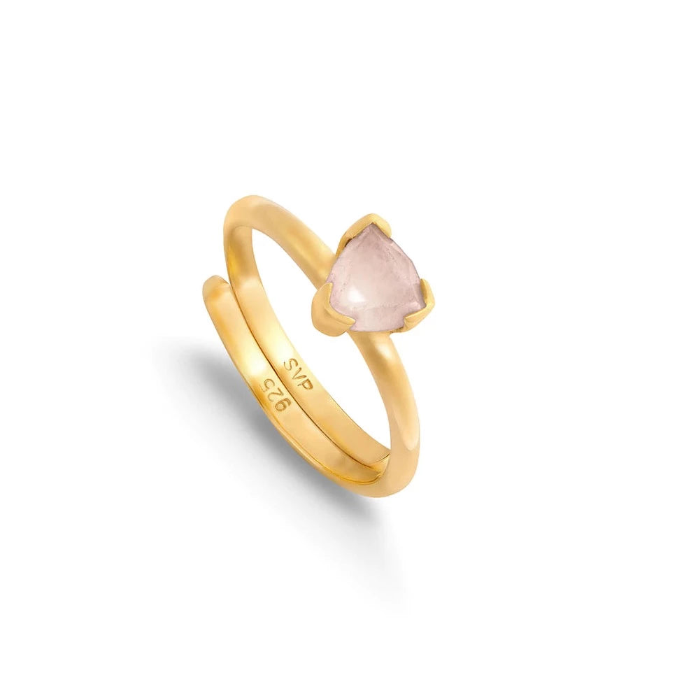 Audie Rose Quartz Ring - Gold