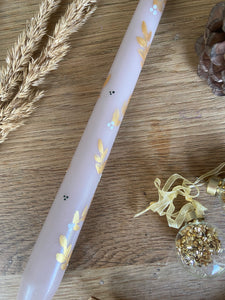 Mink Gold Holly Hand Painted Candle