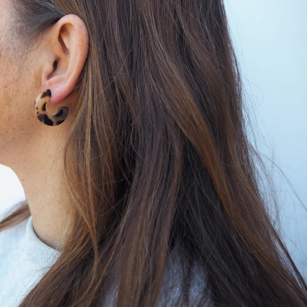 Small tortoise cheap hoop earrings