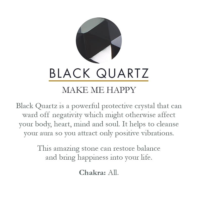 Stellar Lightning Black Quartz Gold Ring