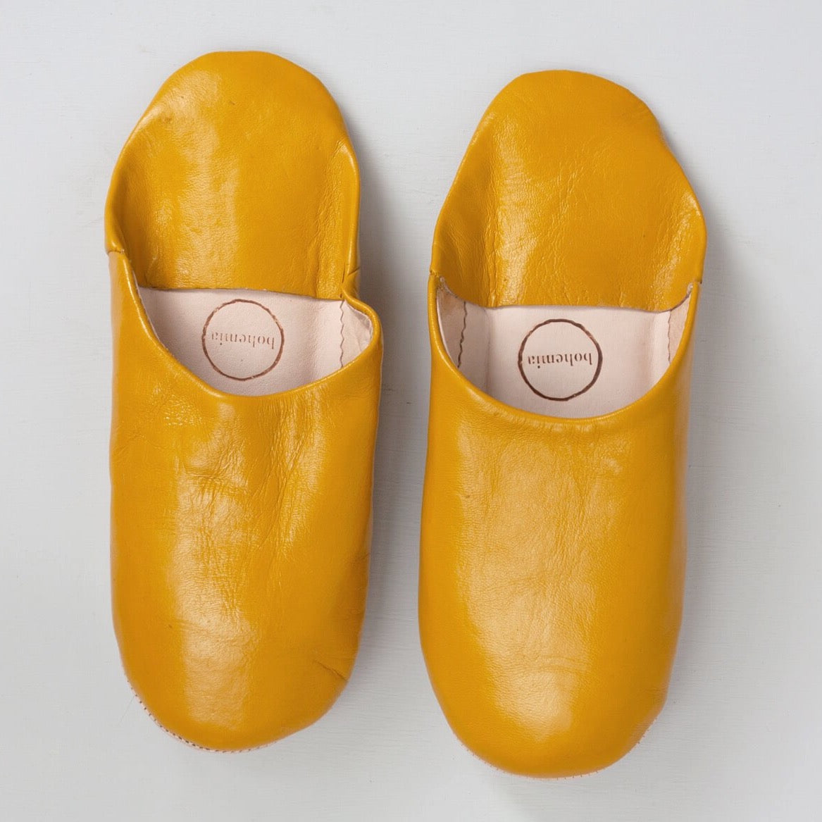 Moroccan Babouche Slippers - Mustard Orange