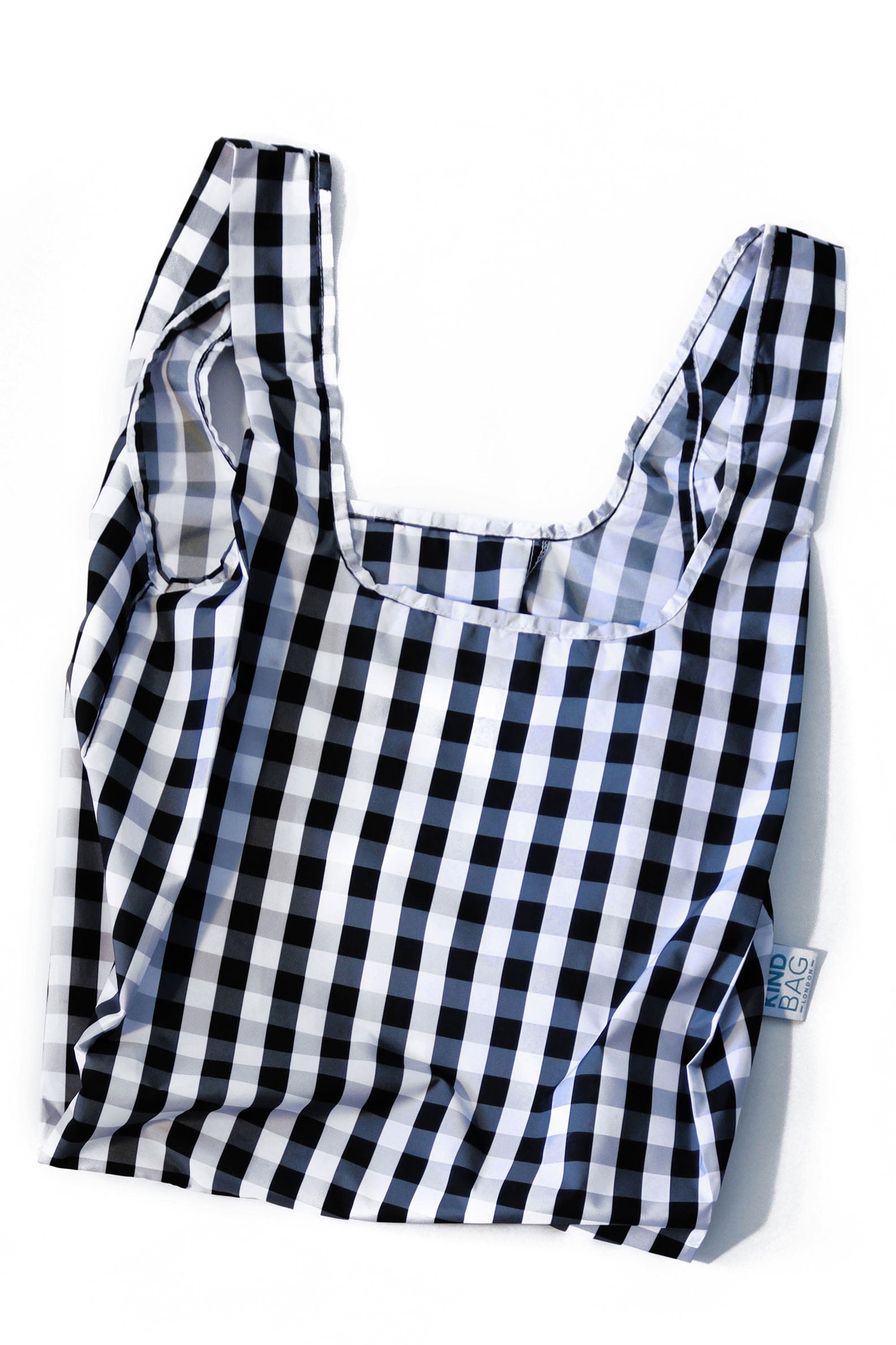 Gingham Black & White Reusable bag - medium