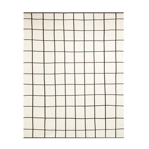Monochrome Grid Cotton Knit Throw