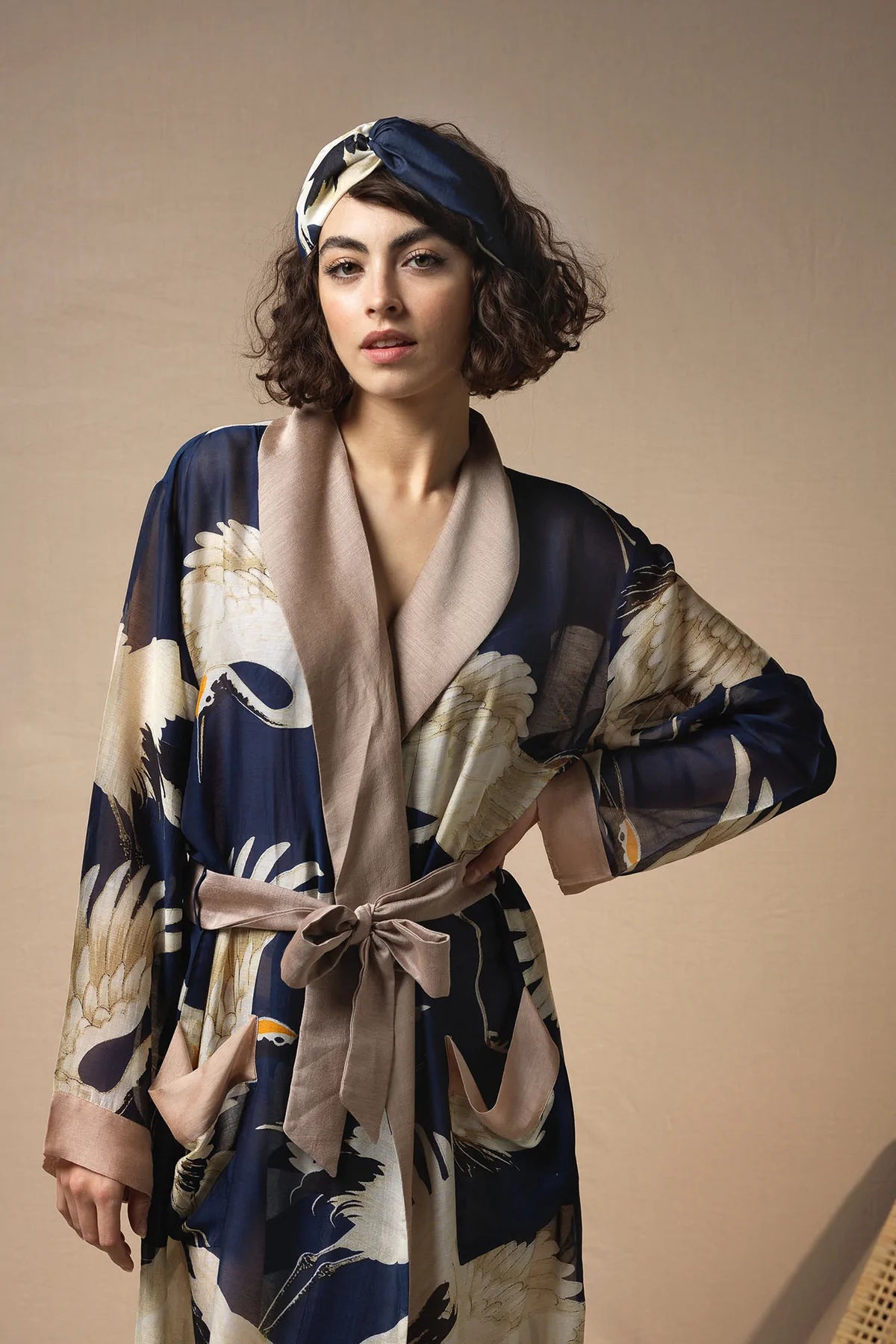 Navy Stork Gown