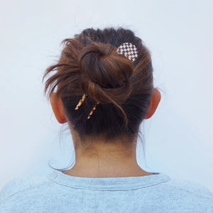 Honey Checker Hair Pin