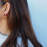 Load image into Gallery viewer, Honey Checker Hoop Earrings
