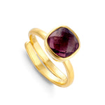 Load image into Gallery viewer, Highway Star Medium Rhodo Quartz Gold Ring
