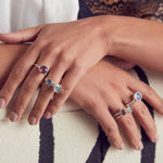 Load image into Gallery viewer, Highway Star Medium Rhodo Quartz Gold Ring
