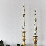 Load image into Gallery viewer, White Poinsettia Garland Hand Painted Candle
