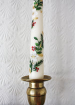 Load image into Gallery viewer, White Poinsettia Garland Hand Painted Candle
