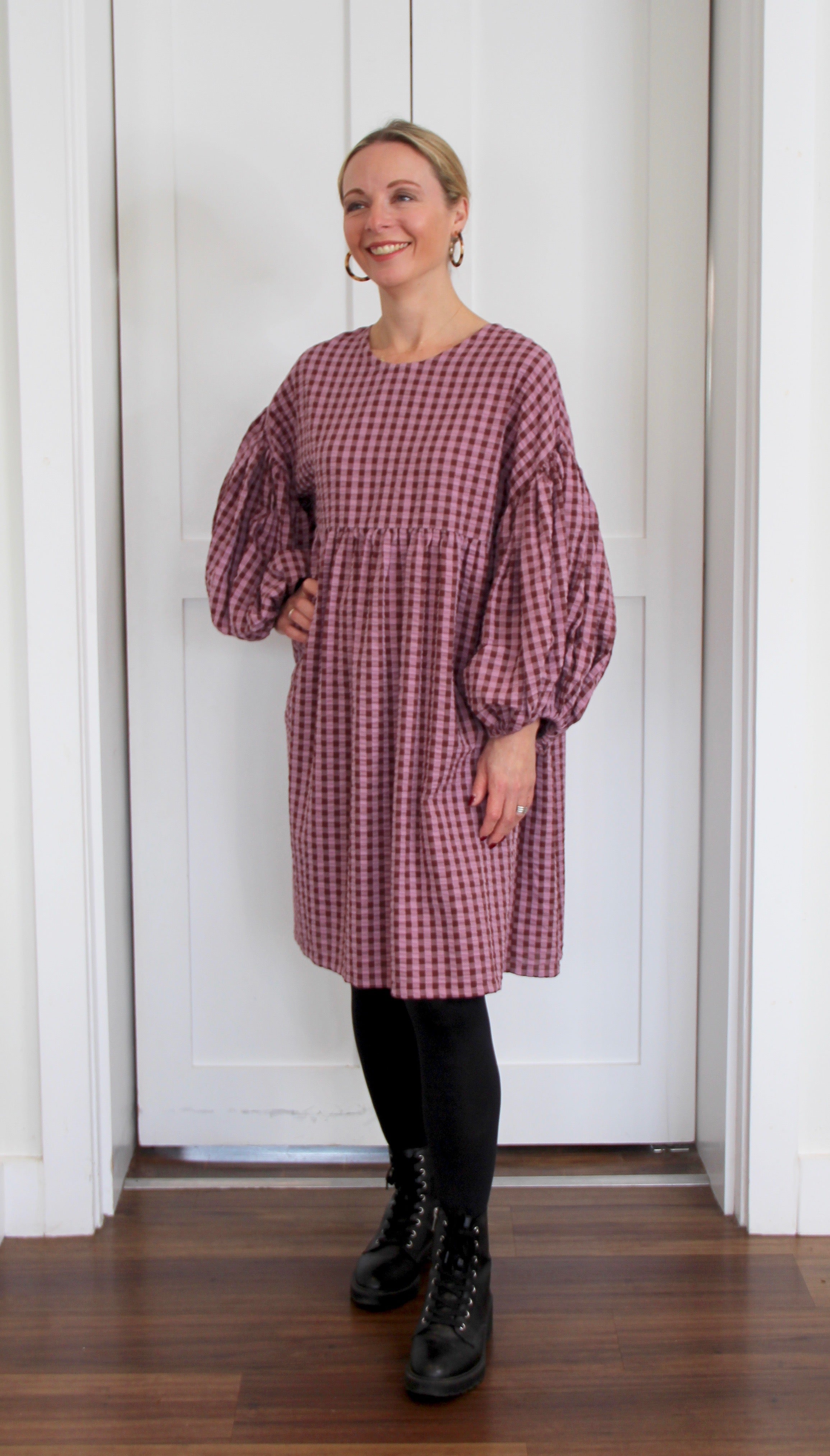 Rory Dress - violet / chestnut