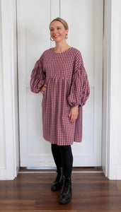 Rory Dress - violet / chestnut