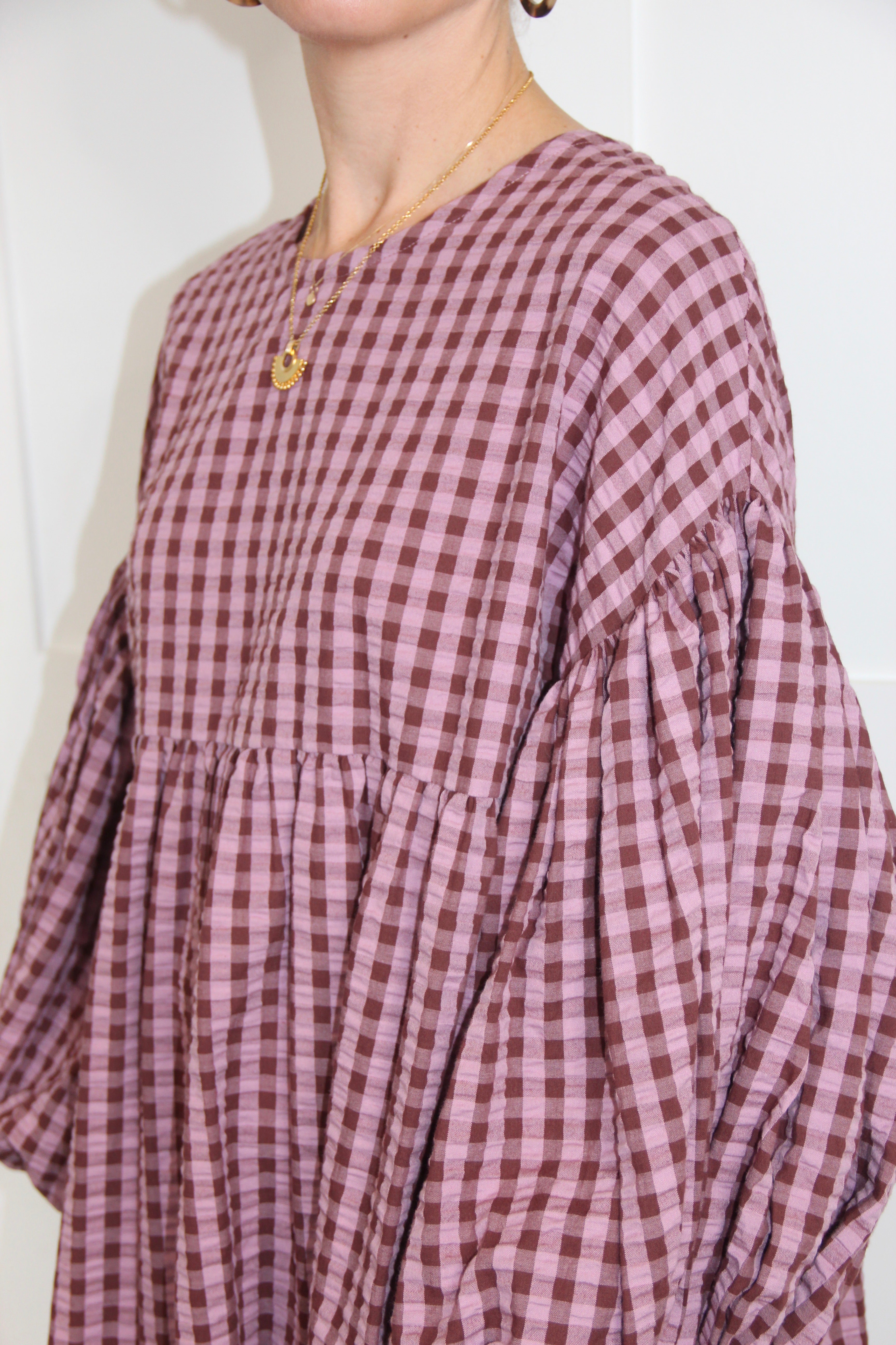 Rory Dress - violet / chestnut