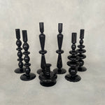 Load image into Gallery viewer, Black Glass Candle Holder - Tall Circles
