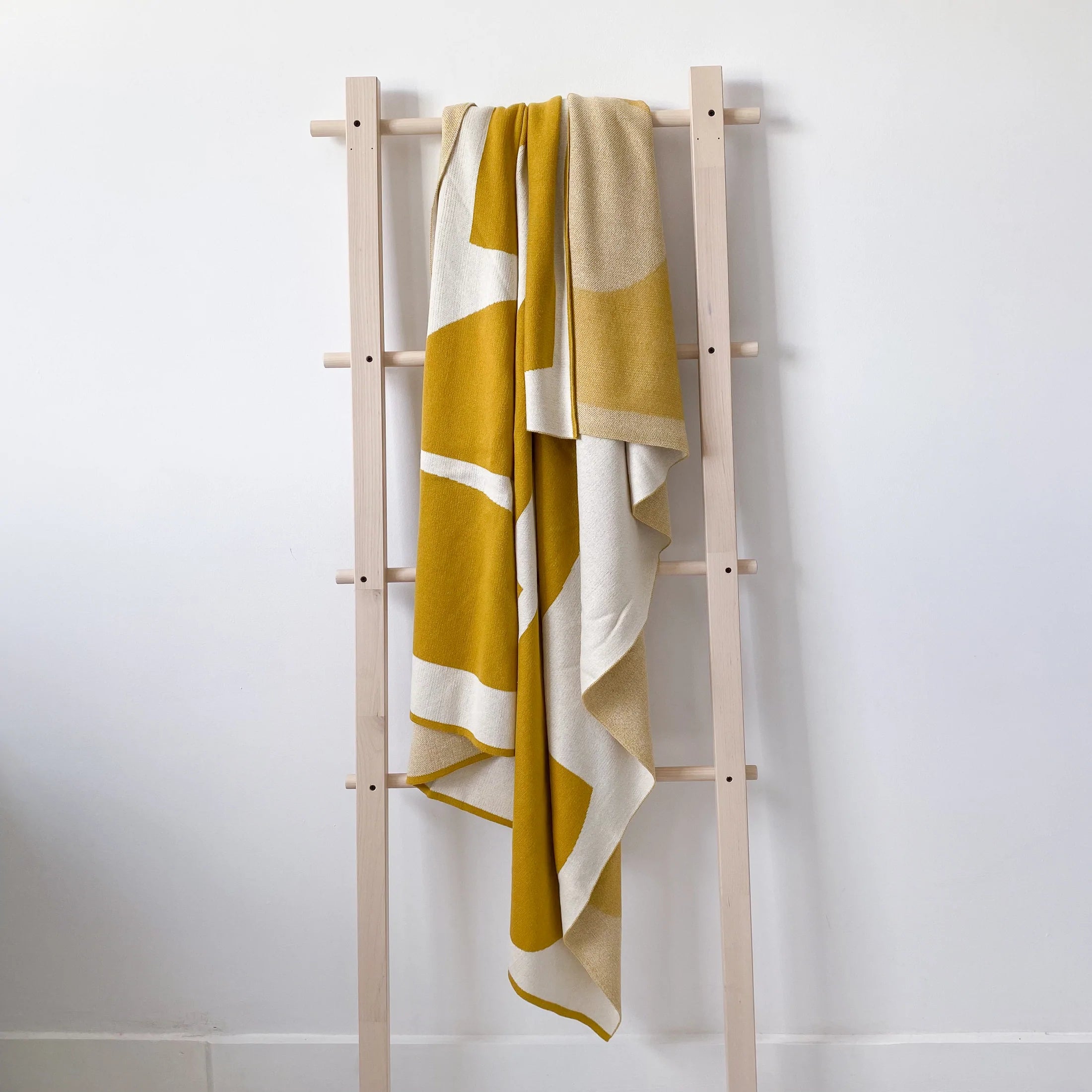 Bruten Cotton Knit Throw - mustard
