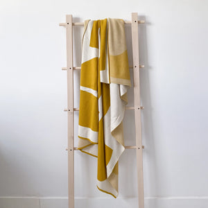 Bruten Cotton Knit Throw - mustard