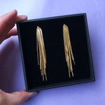 Load image into Gallery viewer, Metallic Tassel Earrings - gold
