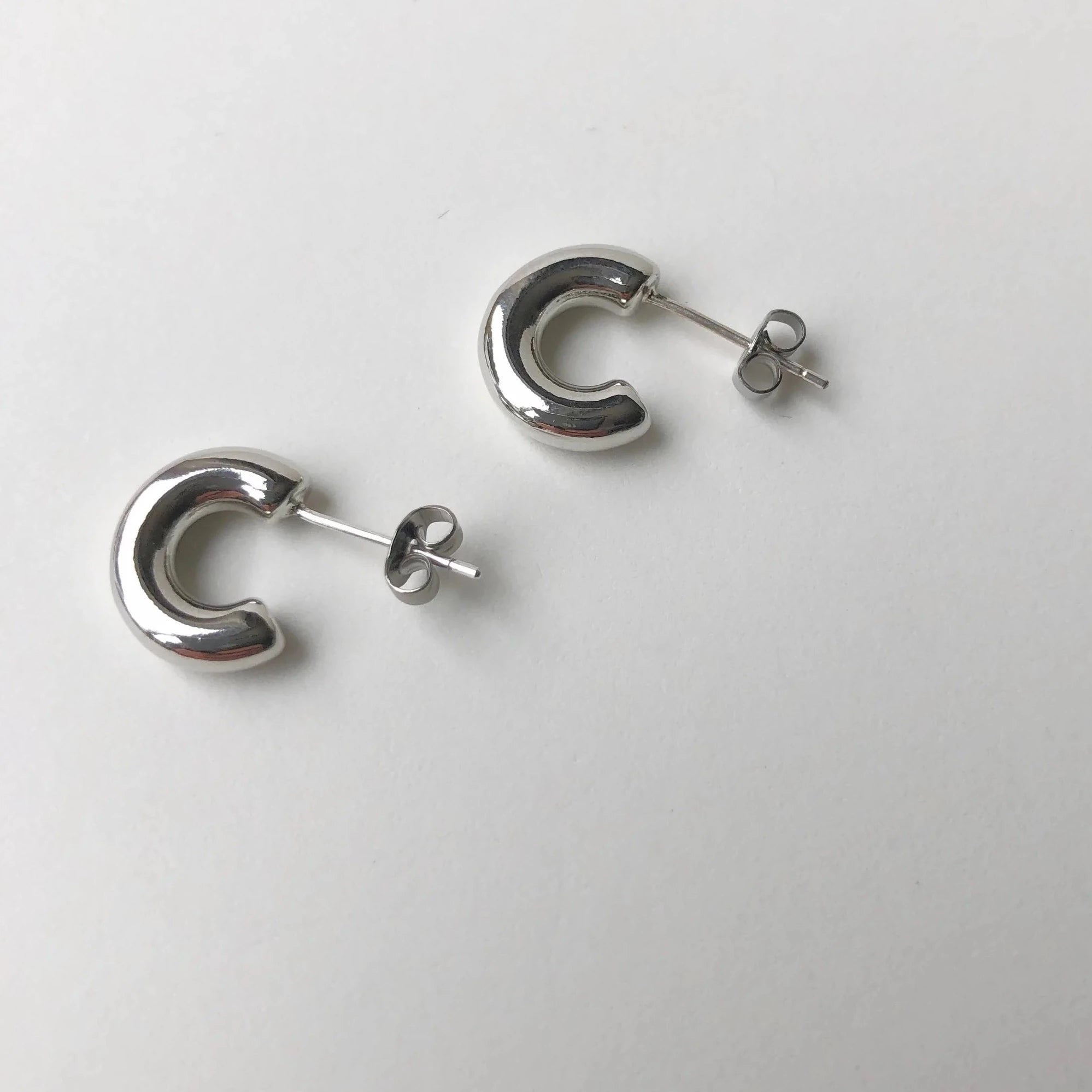 Round Chubby Hoops - Silver