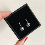 Load image into Gallery viewer, Mini Hoop Hammered Disc Earrings - Silver
