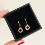 Load image into Gallery viewer, Mini Hoop Cut-Out Star Earrings - Gold
