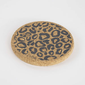 Organic Cork Coaster - Leopard Print - single / set of 4