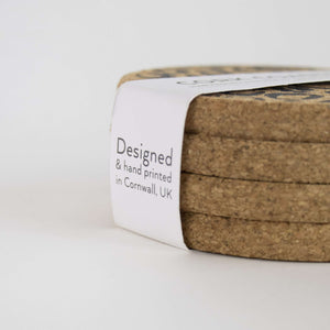 Organic Cork Coaster - Leopard Print - single / set of 4