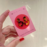 Load image into Gallery viewer, Mini Tortoise Shell Circle Earrings
