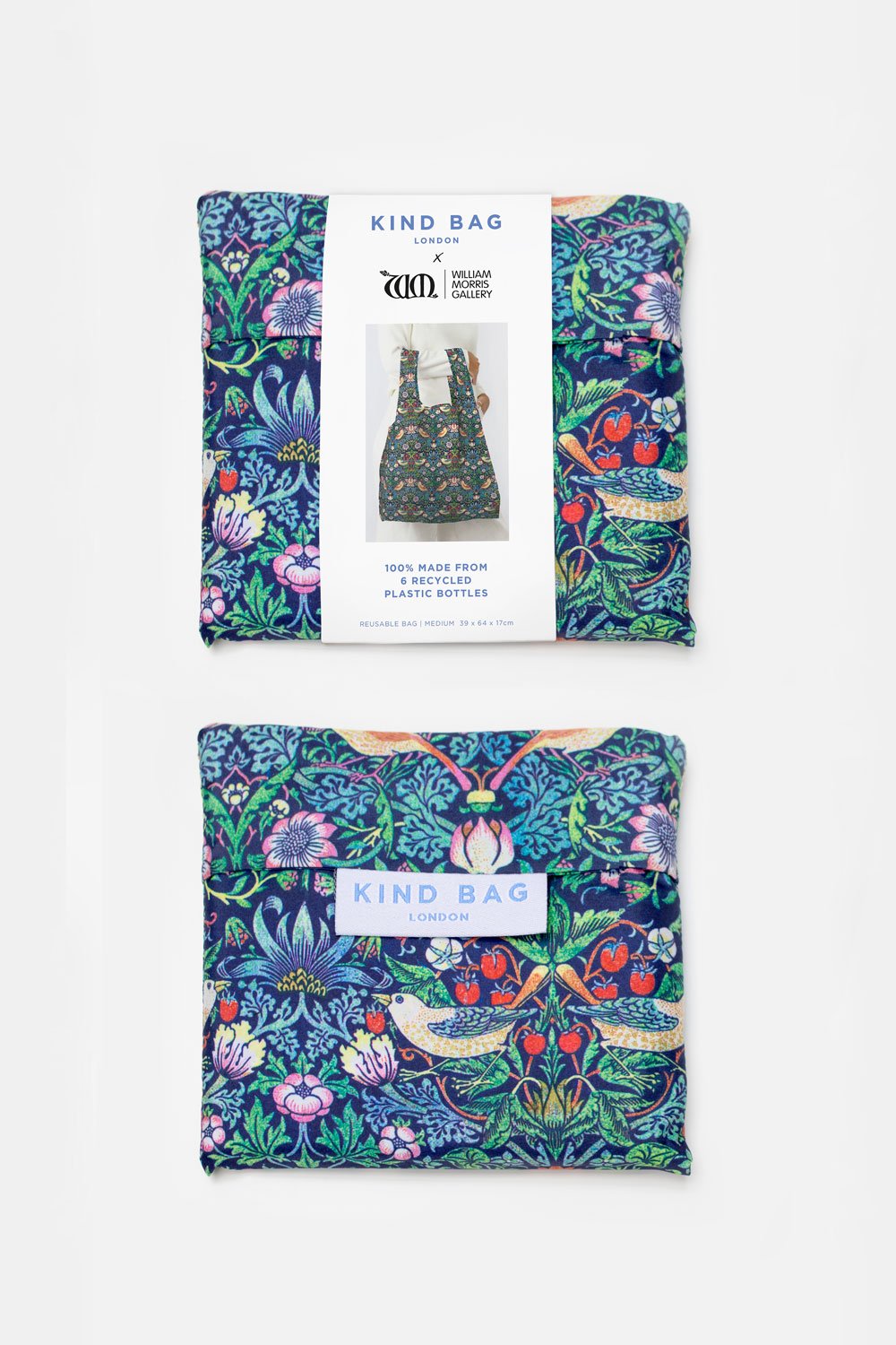 William Morris Strawberry Thief Reusable Bag - medium
