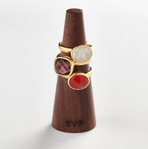 Stellar Midi Lighting Rainbow Moonstone Gold RIng - 40% limited time