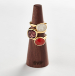 Load image into Gallery viewer, Atomic Mini Rose Quartz Gold Ring
