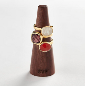 Atomic Mini Rose Quartz Gold Ring