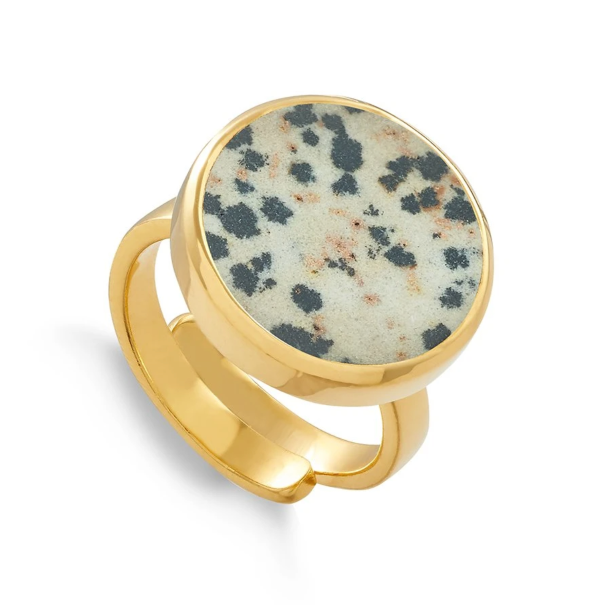 Bella Luna Dalmatian Jaspar Gold Ring
