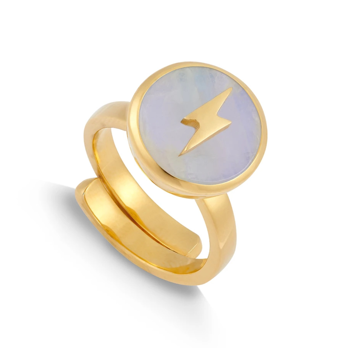 Stellar Midi Lighting Rainbow Moonstone Gold RIng - 40% limited time