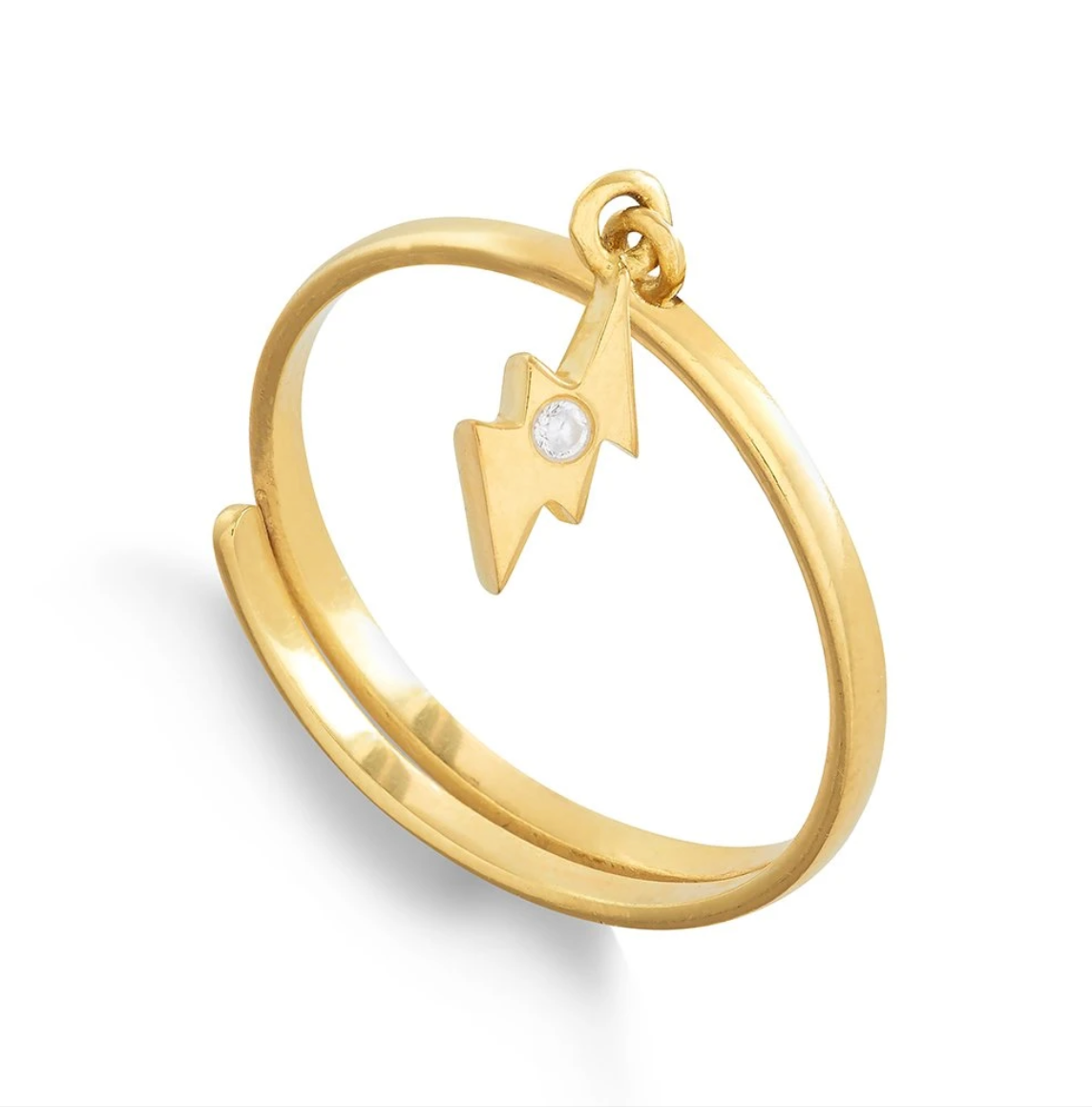 Supersonic Lightening Charm Ring - Gold
