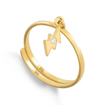 Load image into Gallery viewer, Supersonic Lightening Charm Ring - Gold
