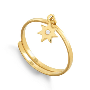 Supersonic Sunstar Charm Ring - Gold