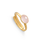 Load image into Gallery viewer, Atomic Mini Rose Quartz Gold Ring
