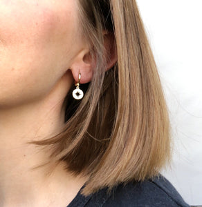 Mini Hoop Cut-Out Star Earrings - Gold