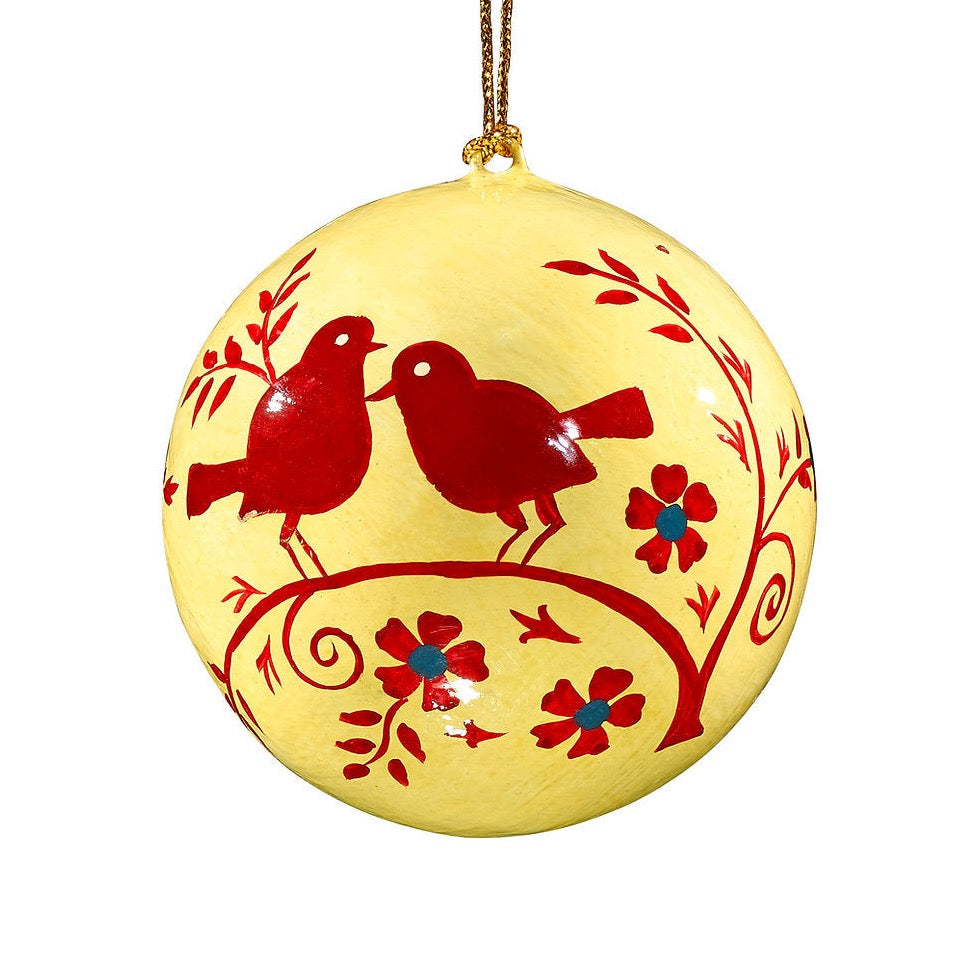Turtle Doves Red Christmas Tree Decoration