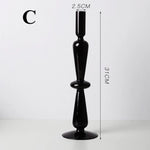 Load image into Gallery viewer, Tall Black Glass Candle Holder
